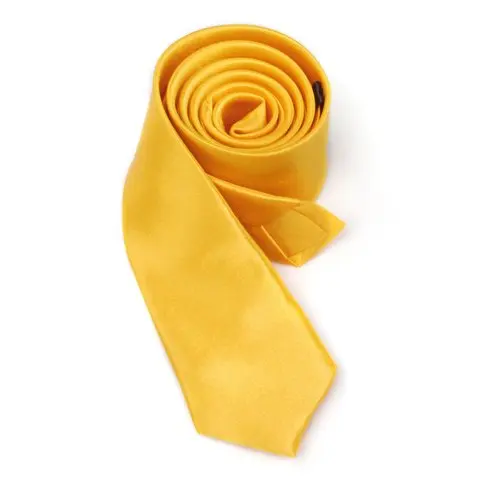 Unisex tie casual tie narrow thin - Solid Golden Yellow