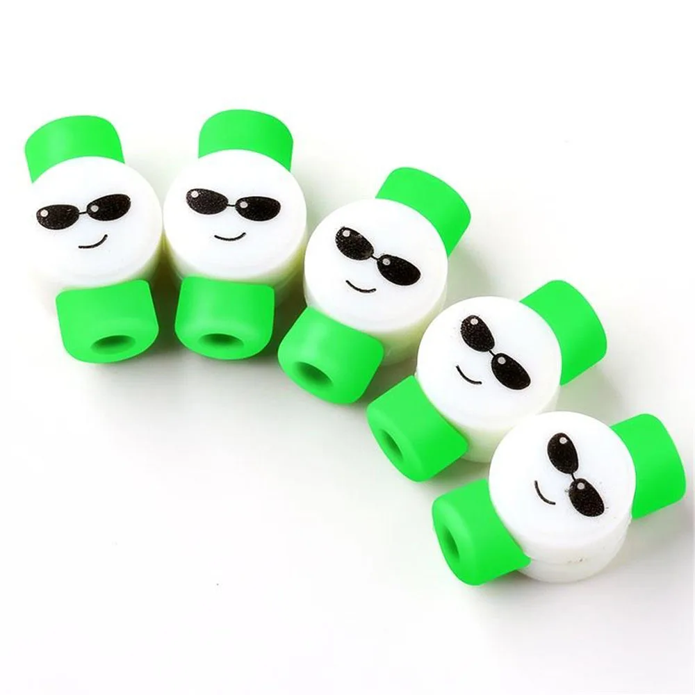 10 шт. Kawaii Мультфильм кабель протектор наушники USB устройство для сматывания кабеля провода Организатор держатель обёрточная Бумага шнур Настольный набор совместим для IPhone - Цвет: green