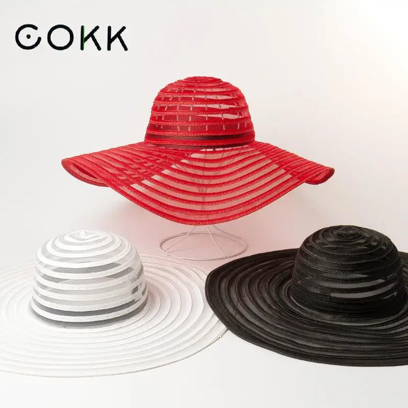 Шляпа от солнца COKK модные сетчатые летние соломенные шляпы для женщин и девушек