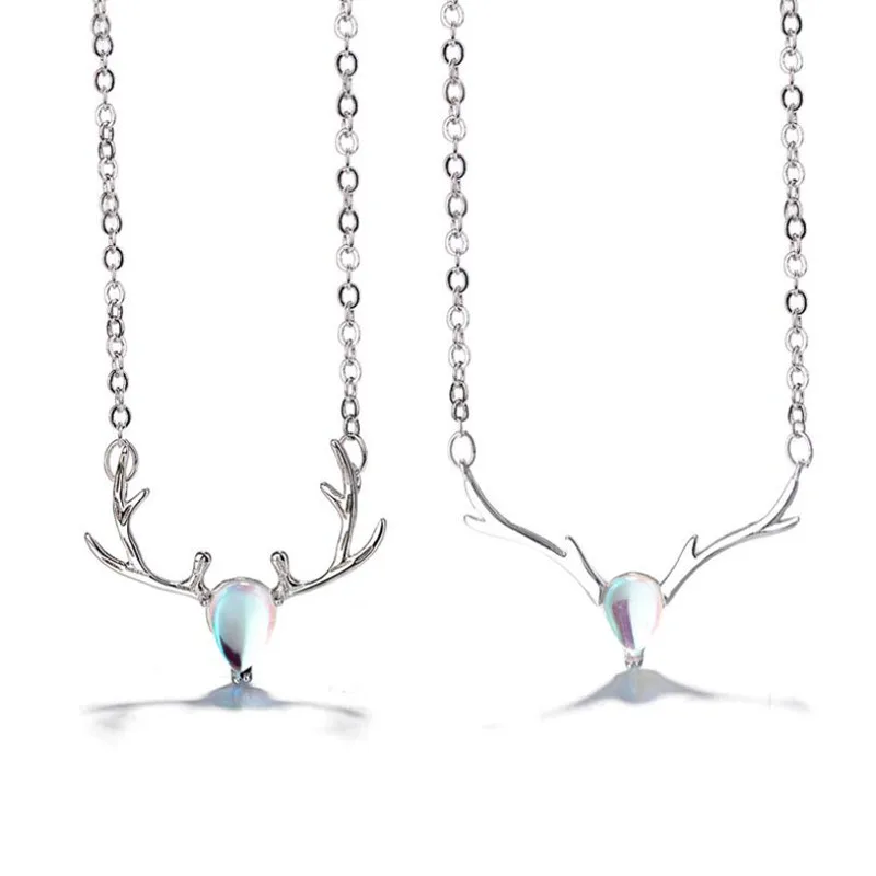 

yiustar Fashion Animal Deer Necklaces Christmas Gift 925 Silver Women Ear Jewerly Necklace Long Cooker Chain Necklace