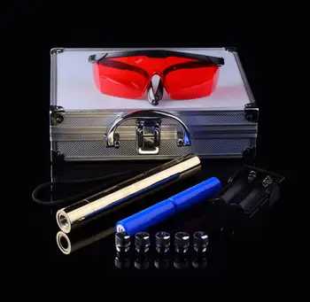 

High Power Military 1000000m 450nm Flashlight Powerful Adjustable Focus Blue Laser Pointer Lazer Torch Burn match lit cigarette