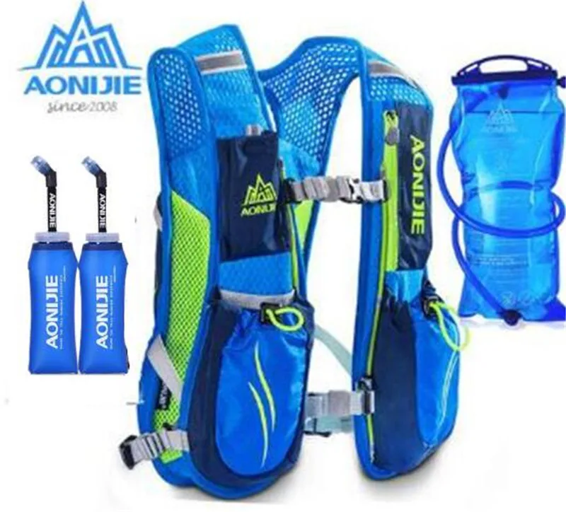 AONIJIE al aire libre bolsa deportiva ligera Trail Running Marathon Riding hidratación mochila con 2 botellas opcionales 250 ml
