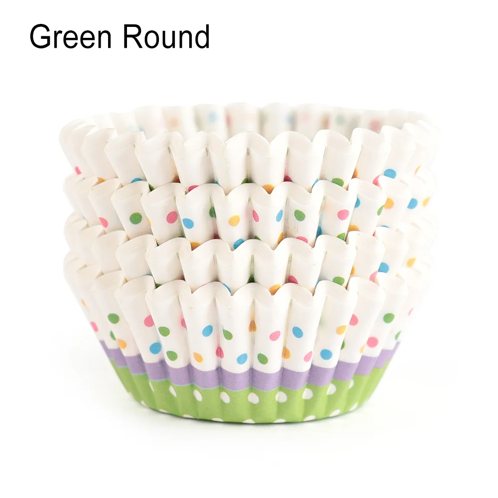 100 шт./пакет, круглая Фигурное пирожное-Корзиночка вкладыш подноса, коробка для выпечки, цветной капер, бумажная чашка форма для выпечки - Цвет: 2