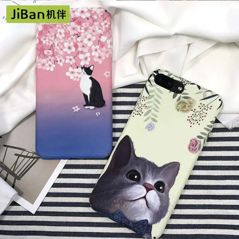 Jiban с милым рисунком кота Сакура мобильный телефон оболочки для iPhone 7 Plus Роскошные