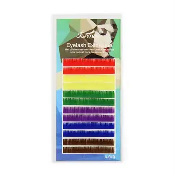 

FUNMIX Mixed Colors Single Grafted Eyelashes Fibers Day Candy Colors False Eyelashes