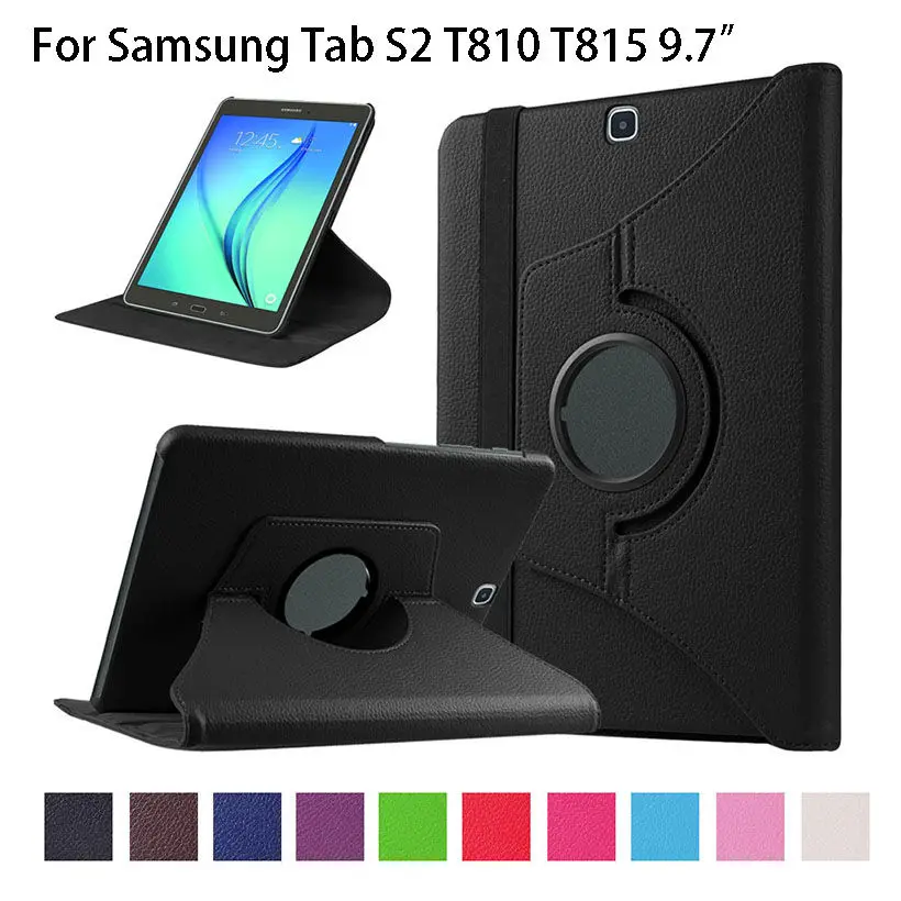 360 Gradi Ruotano La Cassa Per Samsung Galaxy Tab S2 9.7 "Sm-T810 T815 T813 T819 Sm-T819Y Copertura Tablet Funda Pu Cuoio Stand Coque