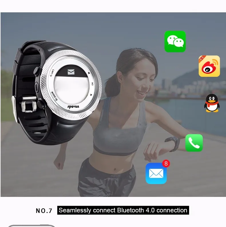 Spovan gps спортивные часы Bluetooth 4,0 нагрудный ремень+ водонепроницаемый монитор сердечного ритма Счетчик калорий Фитнес часы Saat Montre Homme