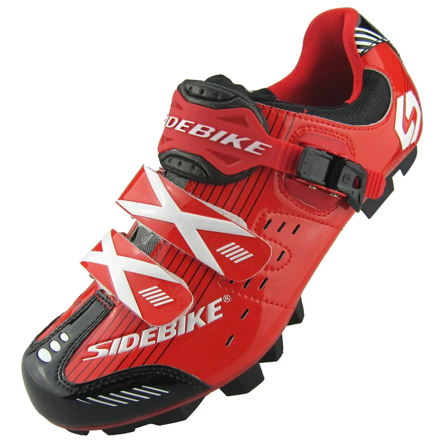 

2019 NEW SIDEBIKE Cycling shoes Moutain Breathable Men Rubber Hook & Loop PU ciclismo safe mtb yellow black red blue Bike Shoes