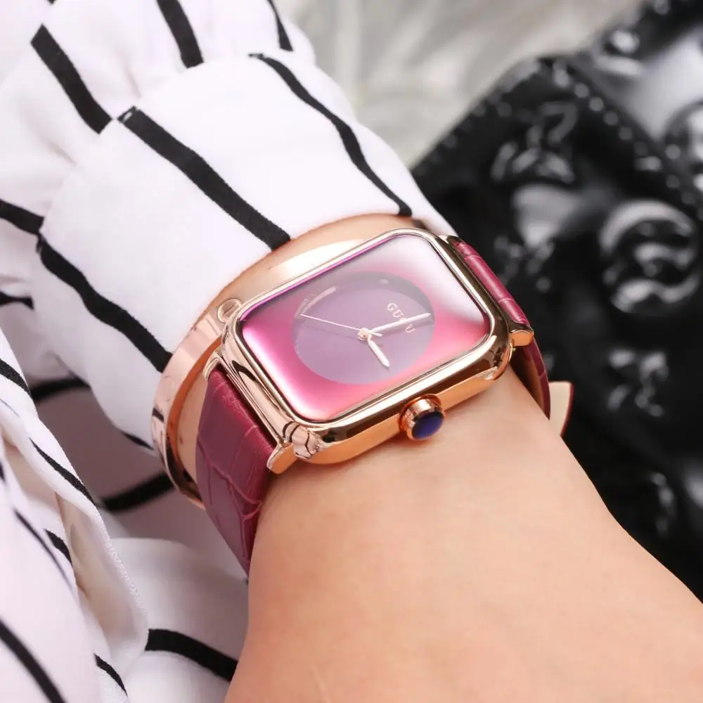 Fashion Brand Women Watches Ladies Genuine Leather Square font b reloj b font mujer Luxury Dress