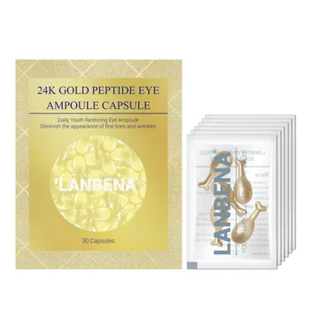 

24K Gold Peptide Wrinkles Eye Ampoule Capsule Eye Serum Fine Lines Dark Circle Anti-Aging Eye Patches Eye Cream 30 Grain 2018