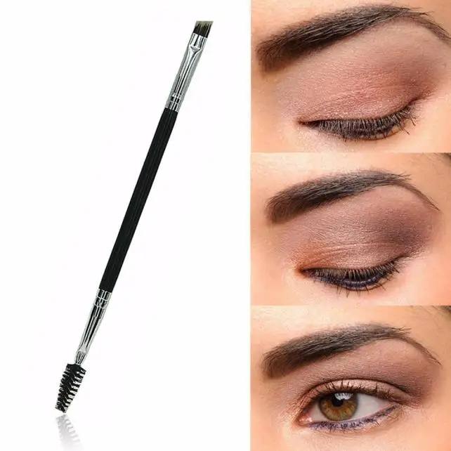 

Hot Popular Double Eyebrow Brush 1PC Makeup Bamboo Handle Eyebrow Brushes with Eyebrow Comb for Eyebrow Eyelash Makeup Brushes