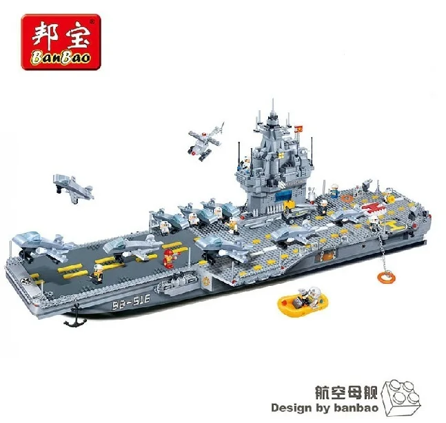 Модель Строительство комплекты Совместимость с lego city военный авианосец 865 3D