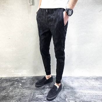 

Quality Fashion Designer Pants Men 2018 Spring New Brand Casual Harem Pants Hip Hop Streetwear Slim Fit Black Mens Trousers 5XL