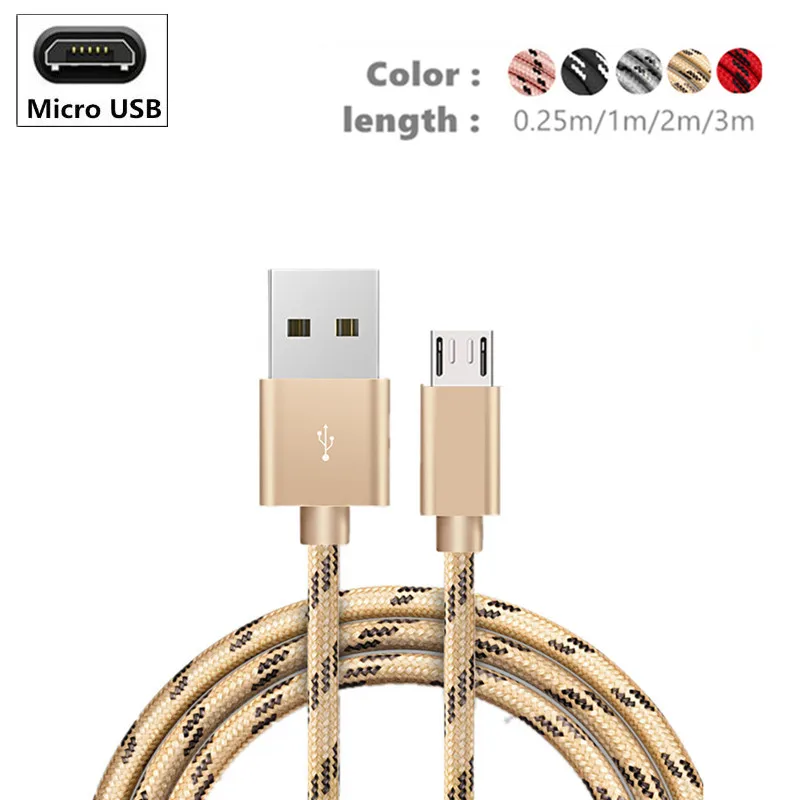 Нейлоновый Micro USB кабель для Android синхронизации данных и зарядки Redmi Huawei MediaPad M3 M2 M1