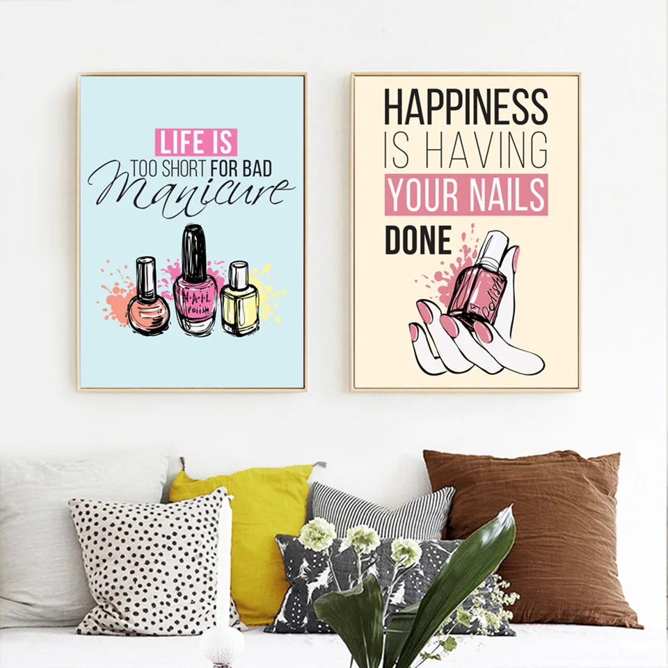 Cartoon-Nail-Polish-Quotes-Wall-Art-Canvas-Painting-Nordic-Posters-And-Prints-Pop-Art-Salon-Wall (2)