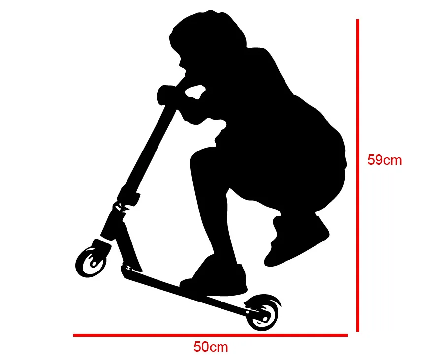 Экстра большой трюк скутер ребенок спальня стены искусства стикеры переводная наклейка