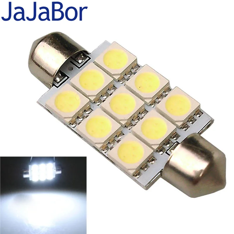 10PCS Festoon Led 42mm White Super Bright Car 9 SMD 5050 LED Dome Light Lamp Bulb DC 12V | Автомобили и мотоциклы