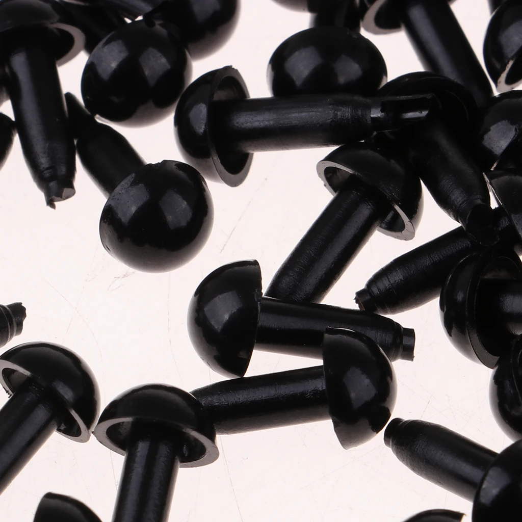 MagiDeal 100Pcs Black Acrylic Safety Eye Eyeballs Doll Puppets Toy DIY Craft for dolls accessories kids DIY craft materials