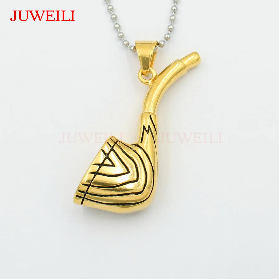 Tobacco Pipe Stainless Steel Pendant Necklace Titanium Steel Charms