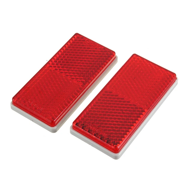 2Pcs Red Rear Bumper Reflector Tail Light Bars Reflective Strips Brake
