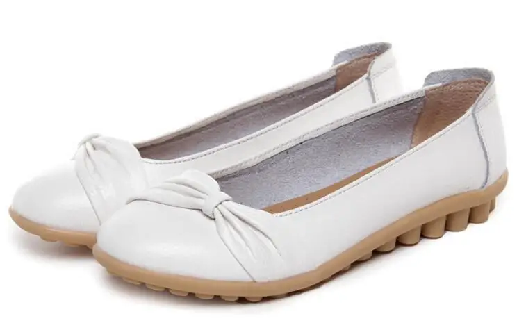 

HOE SELL Summer Women Ballet Flats Genuine Leather Loafers Shoes Slip On Flat Heel Shoes Ladies Loafers Ballerina Flats