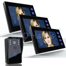 7 Color Video font b Door b font Phone Intercom System 3 Monitor Doorbell font b