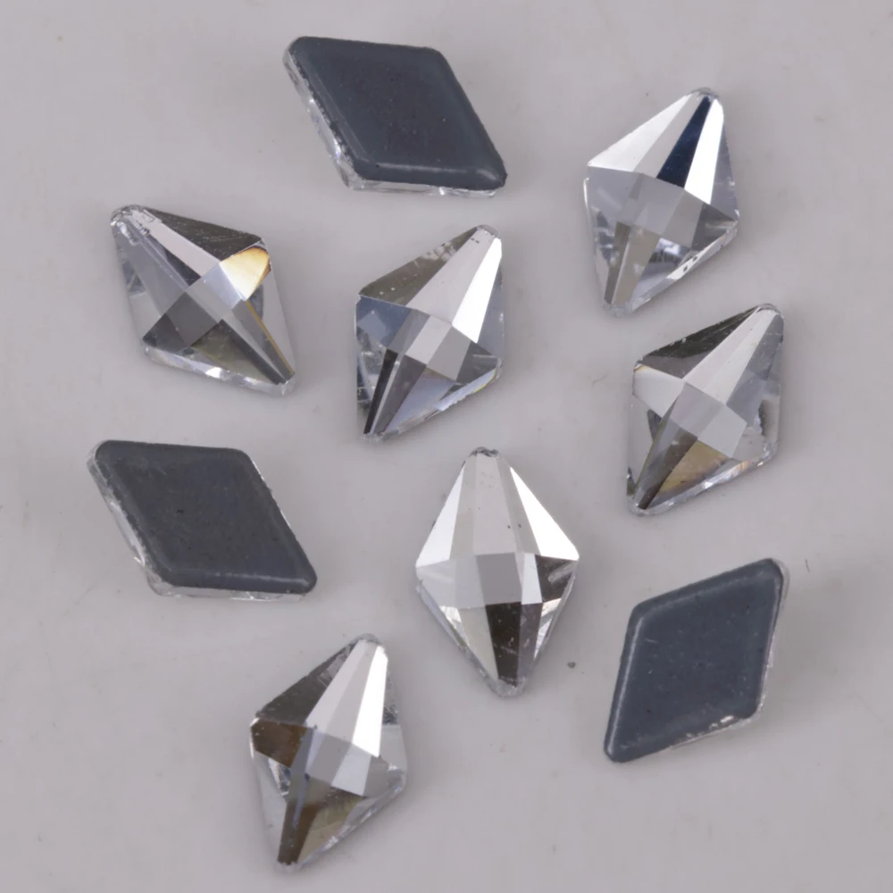 

Lead Free AAA Quality 5x8mm Crystal Clear Bicone Flat Back Hotfix Rhinestones 6x10mm Iron On FlatBack Crystals beads