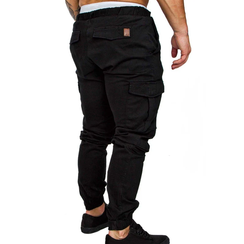 2019 New Trousers Men Full Length Solid Streetwear Pants Men Plus Size M-4XL Pockets Casual Men Pants Comfort Mens Joggers Pants