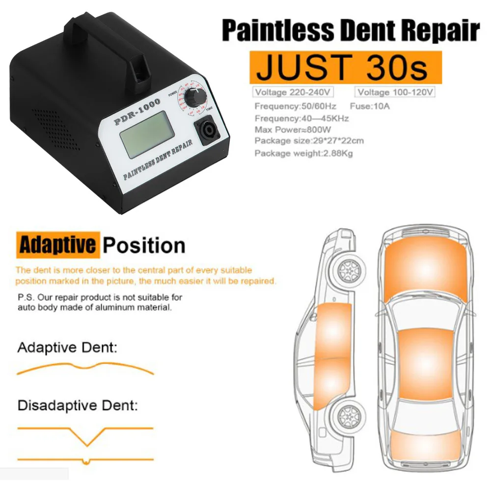 PDR1000 автомобиль безболезненный вмятин ремонт индукционный нагреватель инструмент безболезненный 10A предохранитель