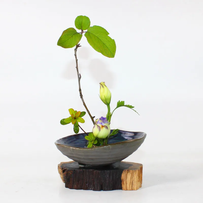 Корзина для цветов грубая глиняная Ваза Jardiniere Ikebana Kenzan керамическая Столешница цветочный горшок цветочный узор винтажный домашний декор