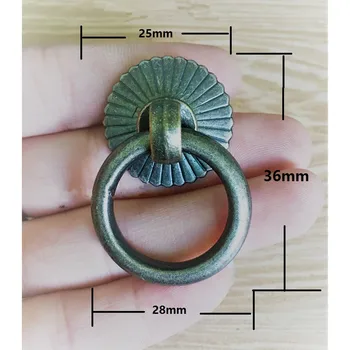 

Vintage Alloy Cabinet Handles Furniture Knobs Kitchen Drawer Cupboard Ring Pull Handles Fittings,Bronze Tone,25*28*36mm,8Pcs