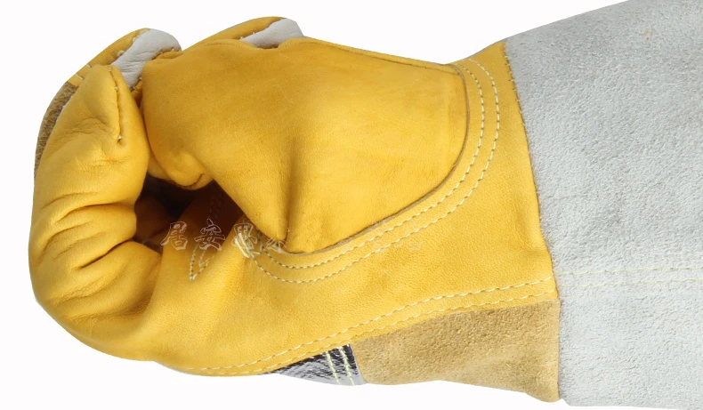 Сварки перчатки термостойкие сварщик перчатки теплые Алюминий Фольга Жаростойкие TIG миг кожаные рабочие перчатки