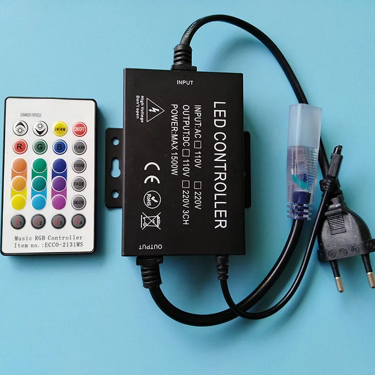 Музыкальный контроллер 1500 Вт для 110 В RGB Светодиодная лента 5050 SMD светильник та