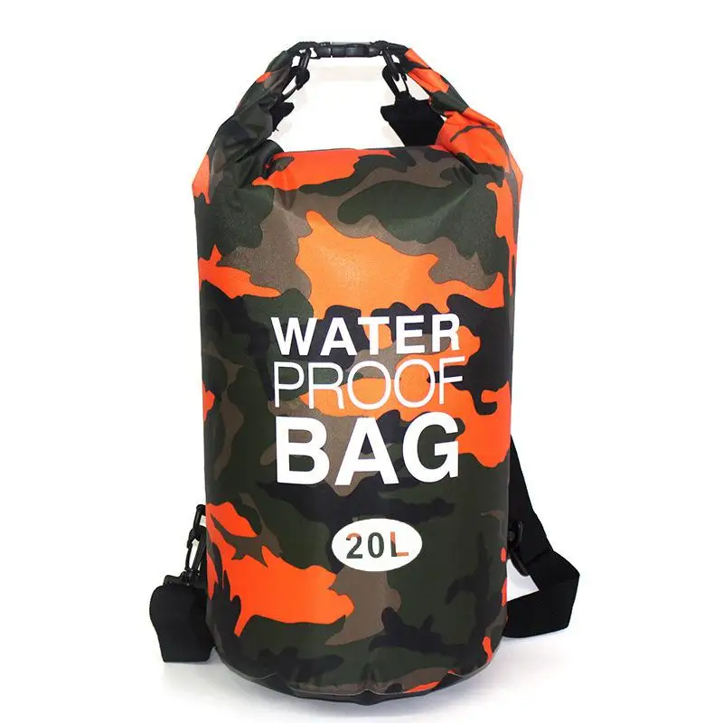 Orange 20L Хоббилан Открытый водонепроницаемый мешок камуфляж ведро мешок для пляжа сёрфинга спорта на открытом воздухе - Цвет: Orange 20L