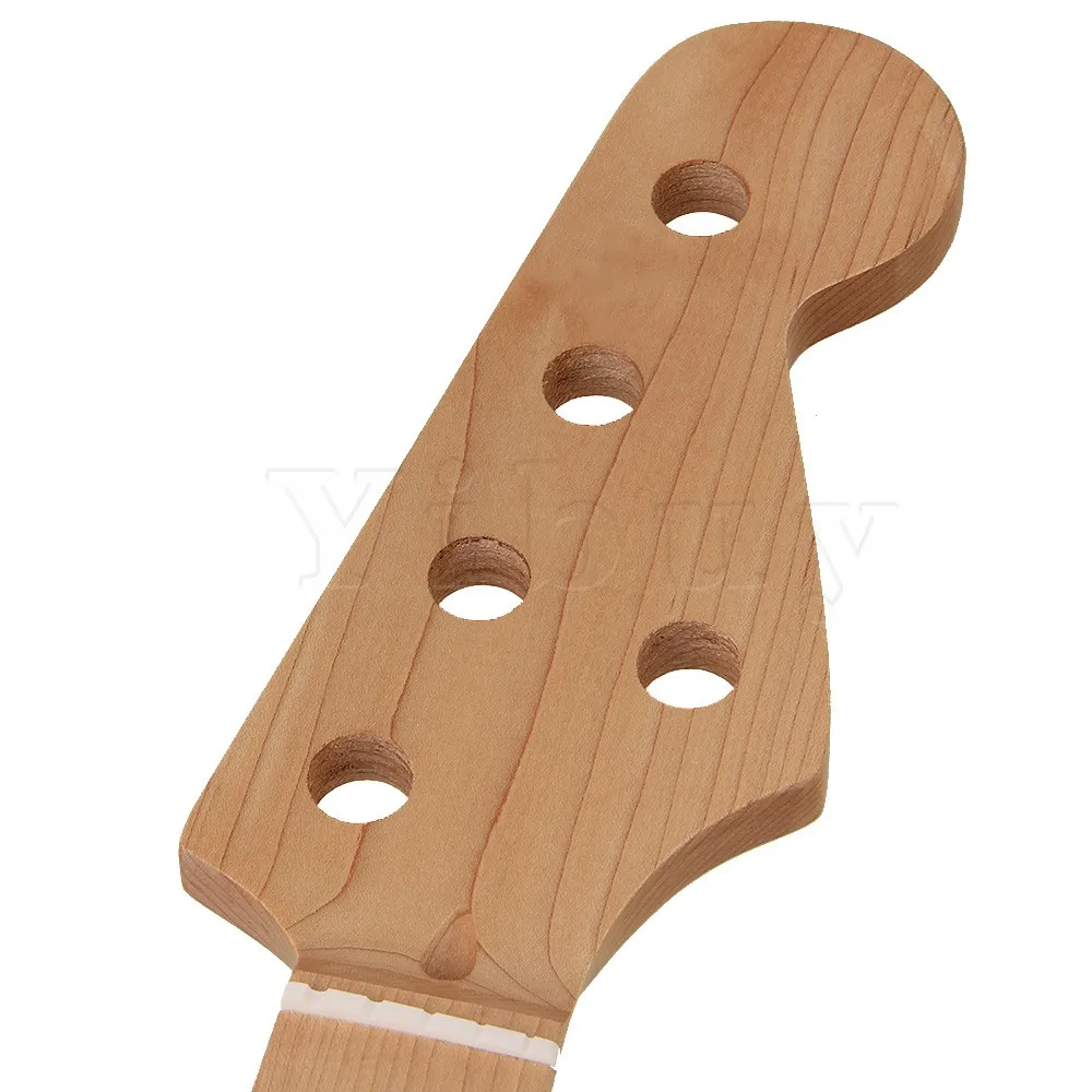 Yibuy Maple Wood 21 Fret Clear Satin 5 String Electric PB Bass Neck Parts Yibuy Maple Wood 21 Fret Clear Satin 5 String Electric PB Bass Neck Parts