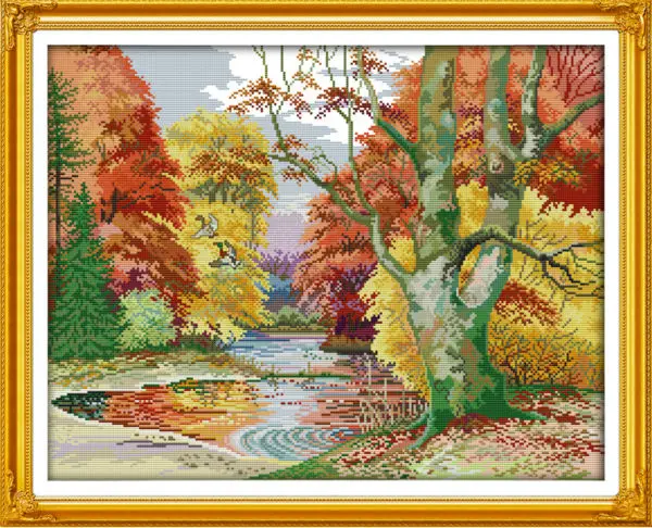 A modern water from the wind Printed Canvas DMC Counted Chinese Cross Stitch Kits printed Cross-stitch set Embroidery Needlework | Дом и сад