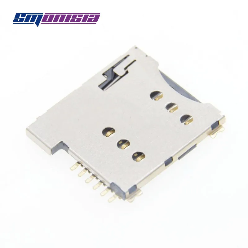 100pcs 6P MICRO SIM card socket micro SIM memory card Holder for mobile ...