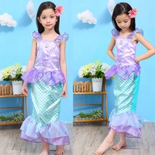 Enfants Bébé Vêtements Petite Sirène Fantaisie Enfants Filles Sirène Robes Princesse Ariel Cosplay Halloween/Noël Fille Costume