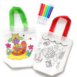1 шт. Детский рюкзак, раскрашенный своими руками, наполнение цветов, обучающая живопись для детей, игрушки, живопись фломастеры