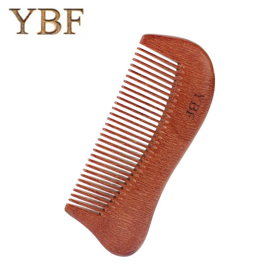 YBF Mens Pocket Hair Combs Healthy Care Natural Wooden Red Sandalwood