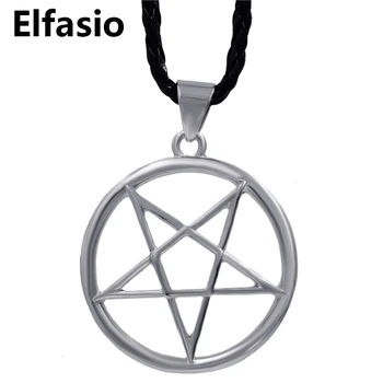 

Mens Womens Pewter Pendant Necklace Inverted Pentacle Pentagram Star Silver New Fashion Jewelry LP297