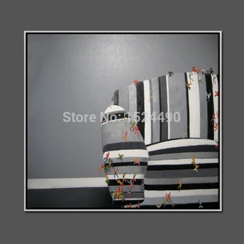 

Free Shipping Hot Sell Hand Painting Modern Wall Painting Gray White Sofa Still Life Wall Art Picture Paint On Canvas HY141323