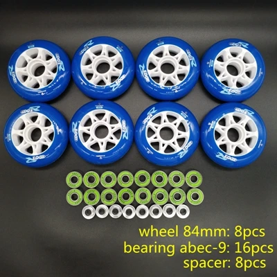 blue wheel abec9 Скоростные коньки колеса 84 мм 84*24 мм 85 A подшипник ABEC-9 - Цвет: blue wheel abec9