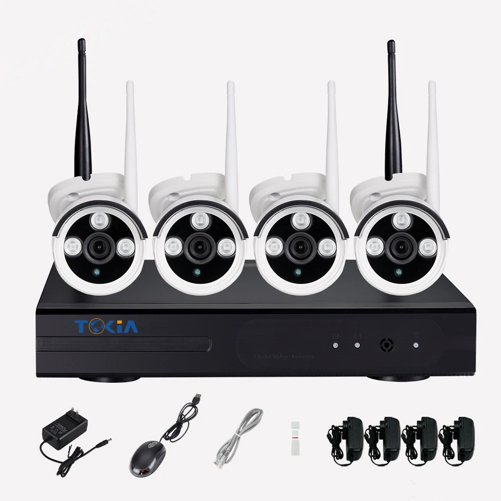 4 Channel Wifi 960P ip camera NVR CCTV Wireless System night vision motion detection  4CH wifi NVR kits home security system