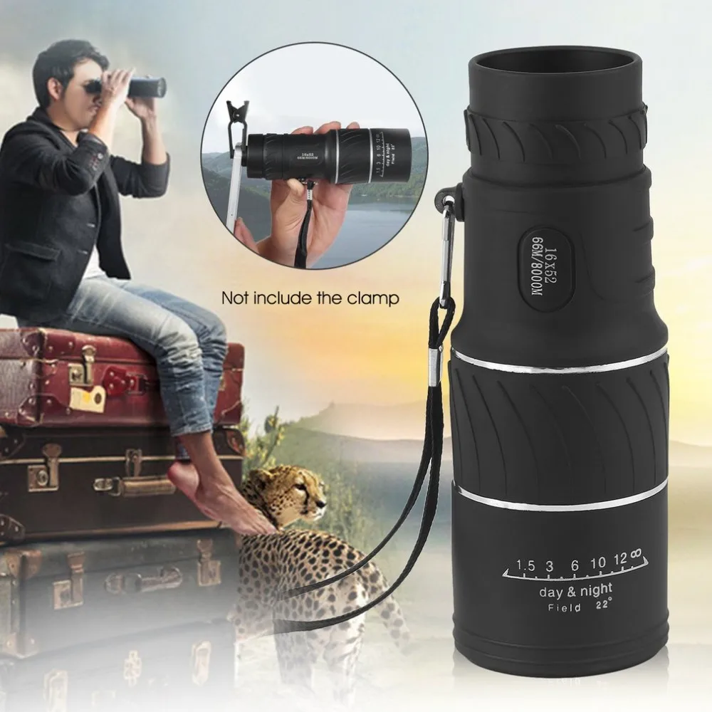 

16x52 high definition professional single eye telescope oscilloscope coated optical lens compact outdoor hunting camping monitor