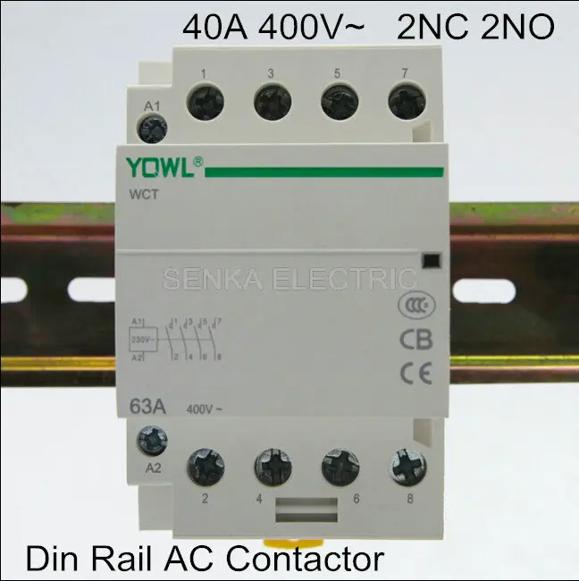 

CT1 4P 40A 220V/230V 400V~ 50/60HZ Din rail Household ac contactor 2NC 2NO