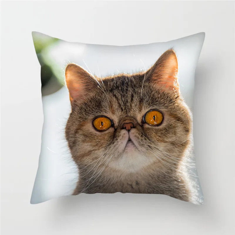 

Animal Cushion Cover Pillow Case Cotton Polyester Pillowcase Cat Cushion Cover 45*45cm Sofa Home Decorative Throw Pillow Cover