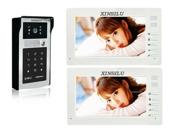 

XINSILU 7"color Video Door Phone FRID Panel Outdoor Camera with Password and swipe ID card unlocking function in stock 1v2