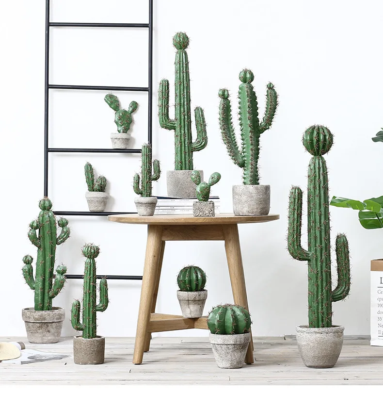 Scandinavian ins photographic props multi-fleshed cactus bonsai artificial plant potted home hotel decoration