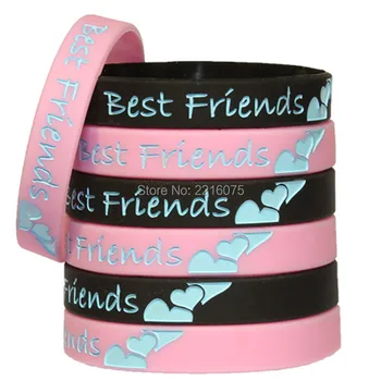 

300pcs Best Friends silicone wristband rubber bracelets free shipping by DHL